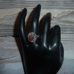 Women's Ring Tigers Eye Stone 925 Silver